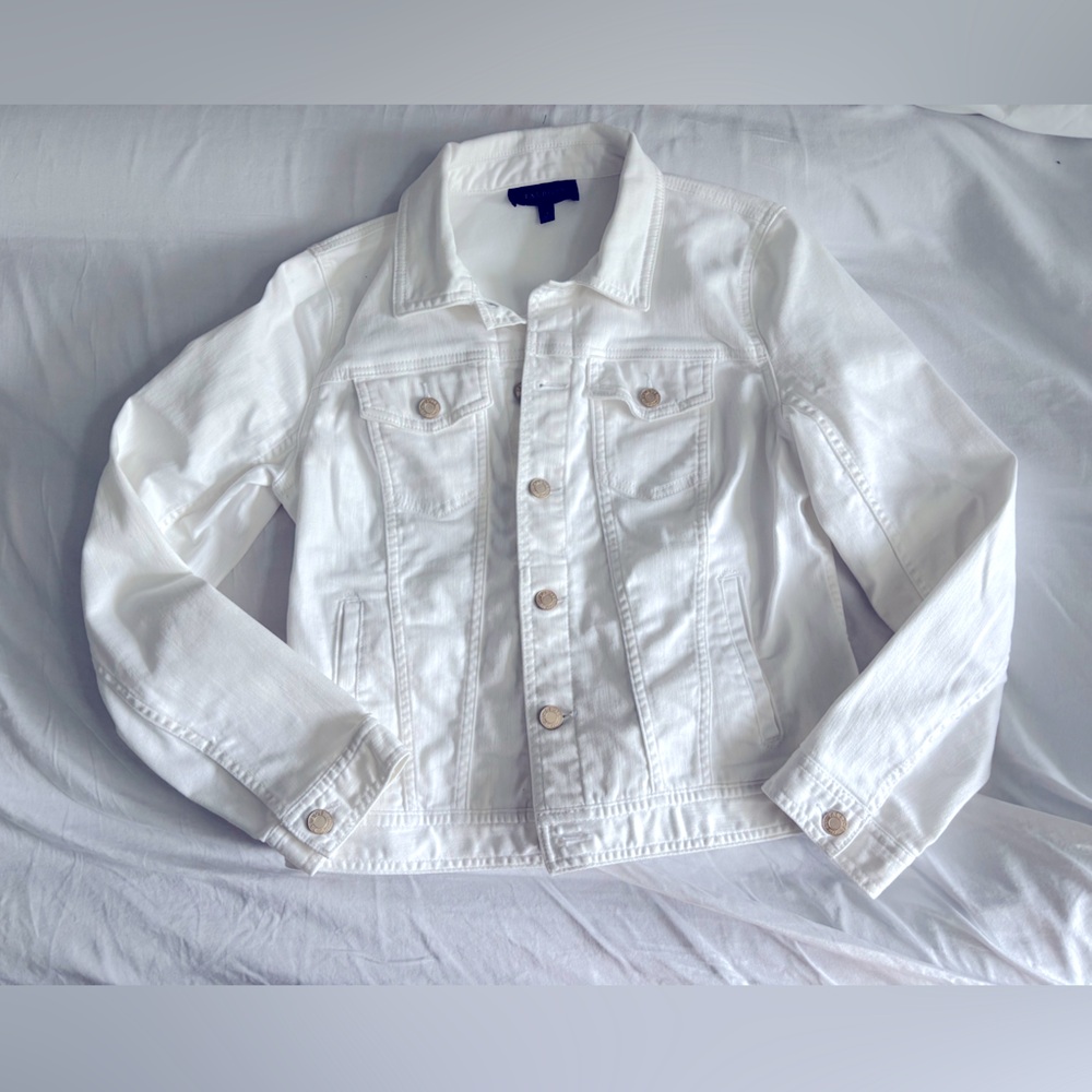 Talbots White Denim Jean Jacket small